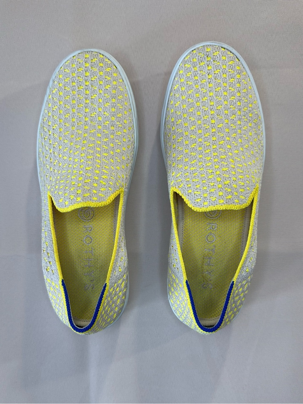 Rothy’s Original Slip On Sneaker Gray Yellow Speckled Sz 5.5